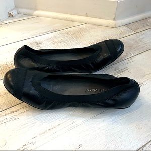 Stuart Weitzman Black Leather Ballet Flats - Worn Once, Almost New
